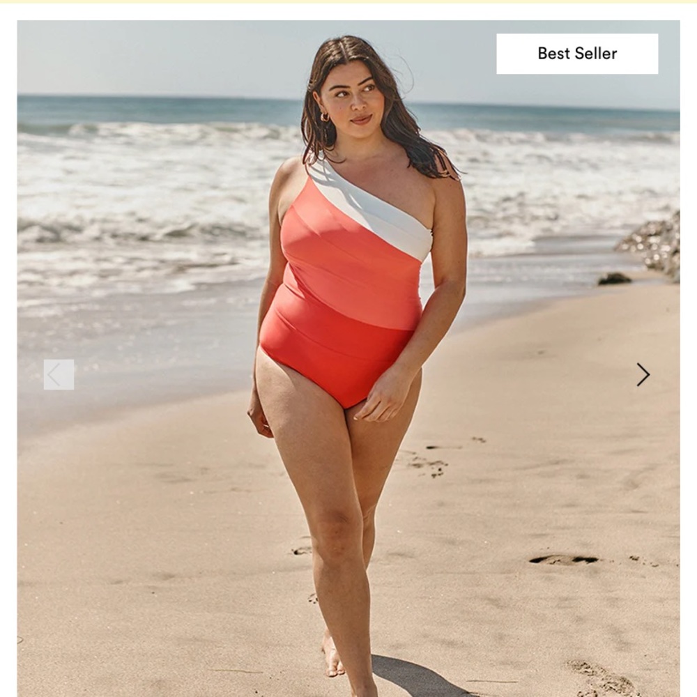 Sidestroke: Grapefruit, coral, and white sand